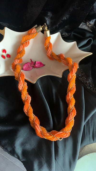 Saffron Beaded Necklace - SHIVKA