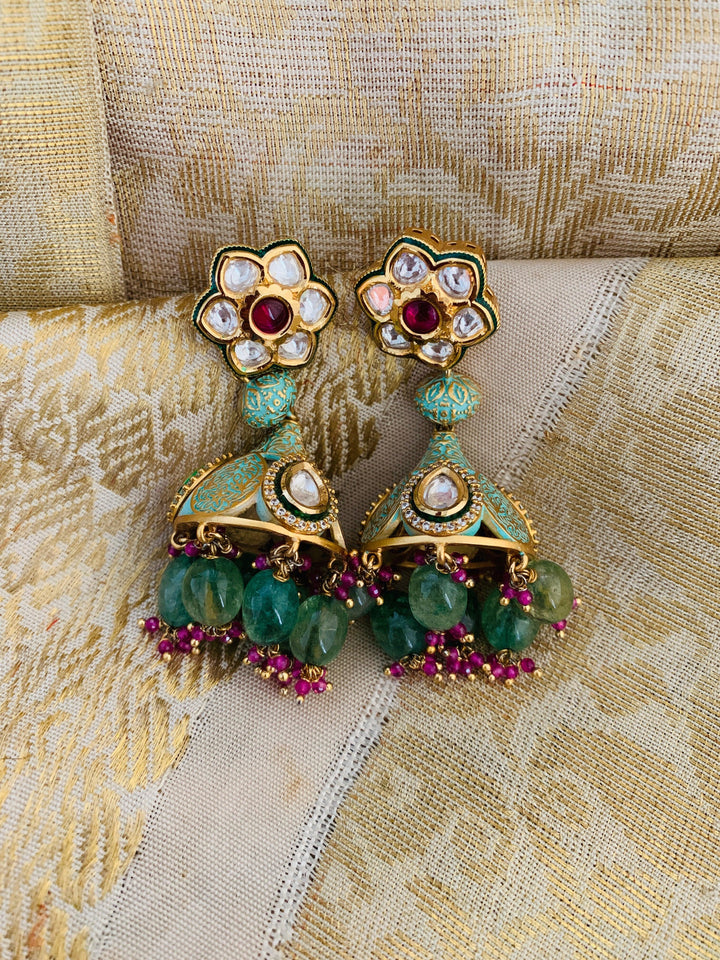 Royal Kundan Necklace with Earrings - SHIVKA
