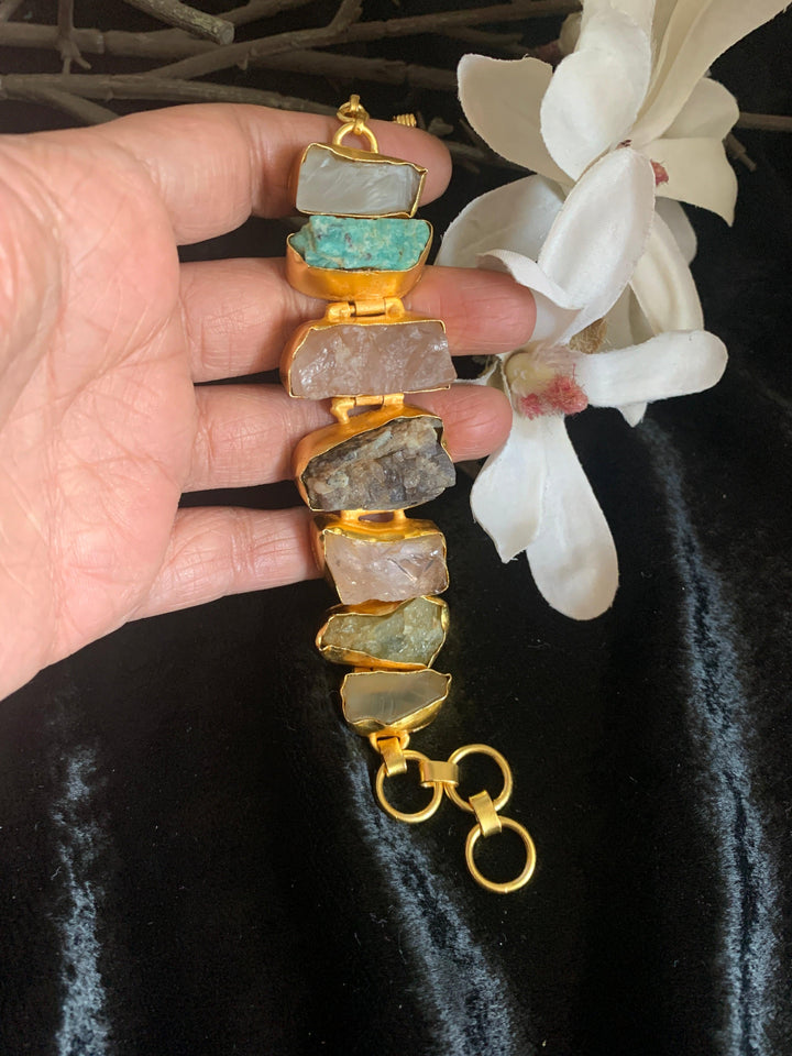 Statement Multi Gemstones Bracelet - SHIVKA