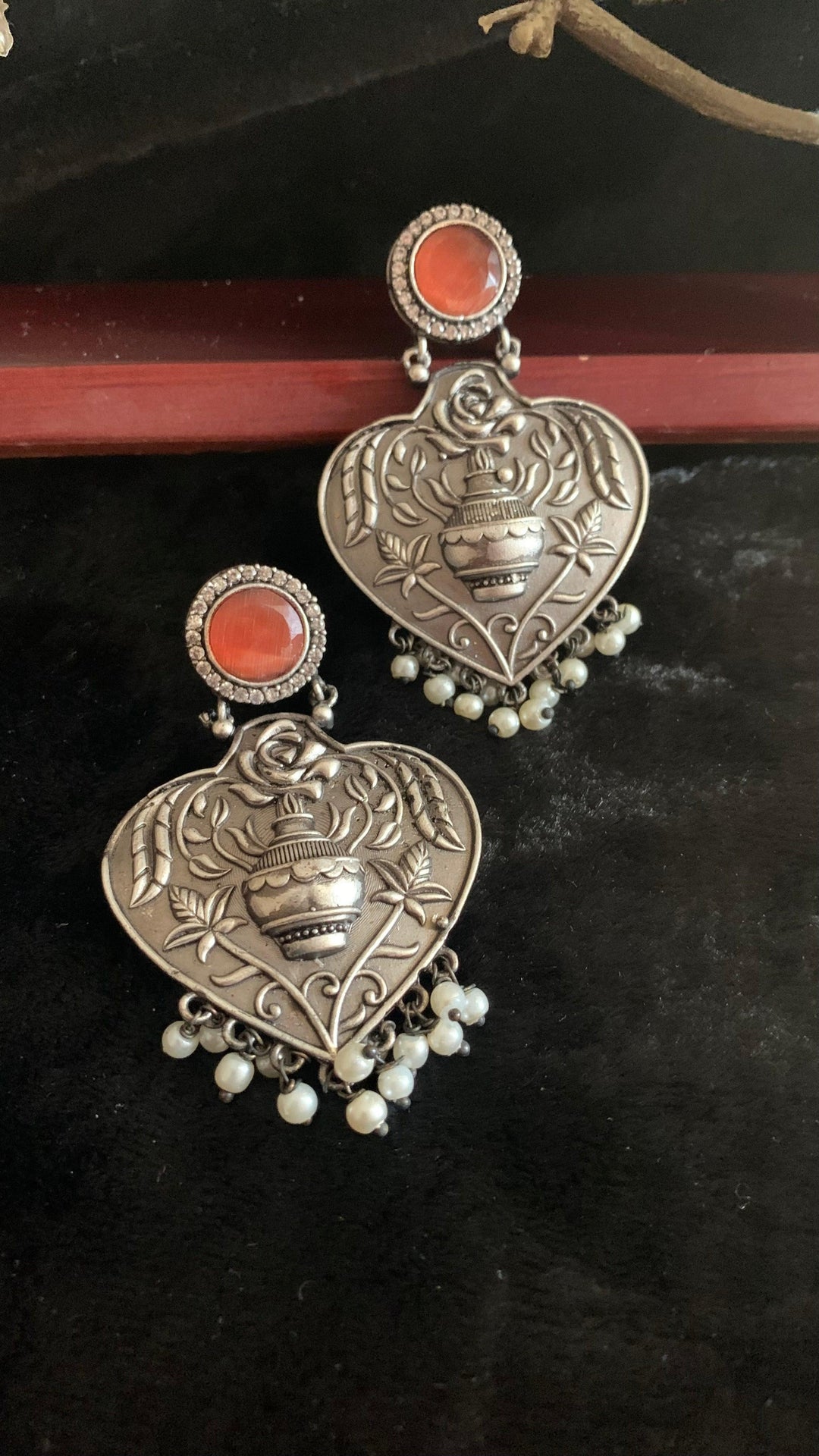 Vintage Stones and Pearls Earrings - SHIVKA