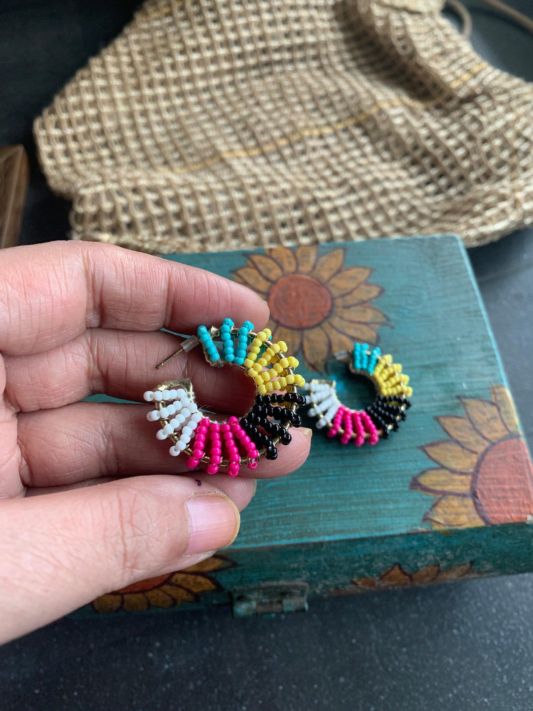 Pretty Beaded Hoops - SHIVKA