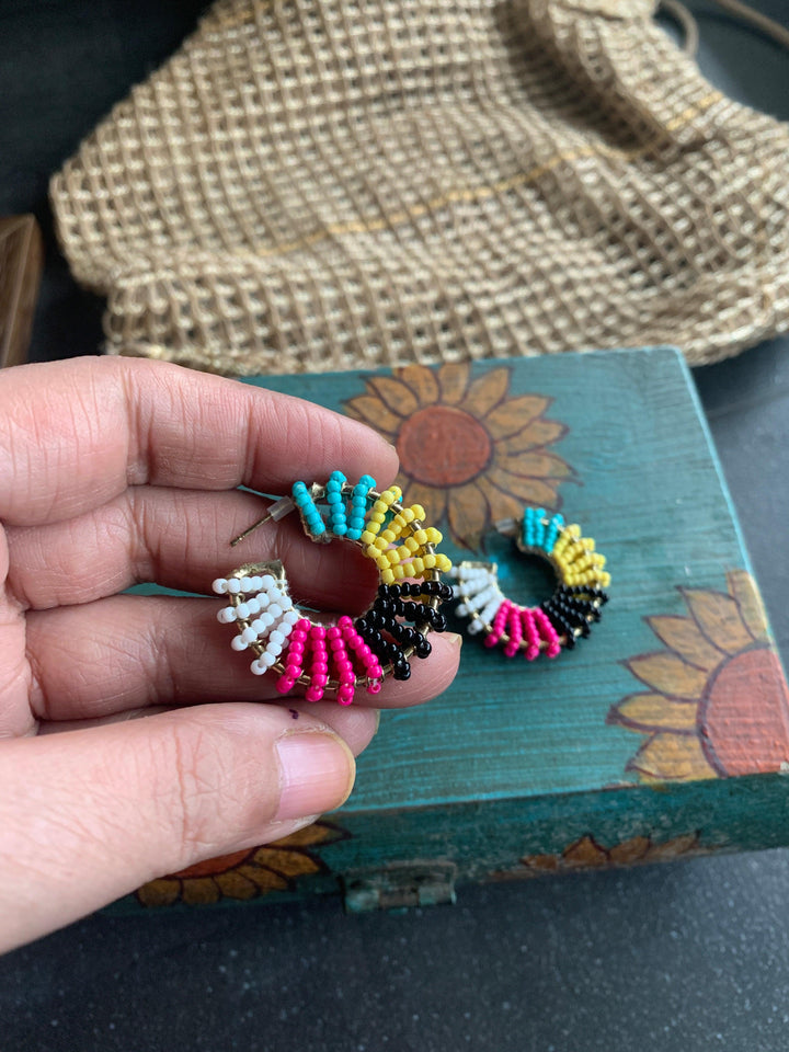Pretty Beaded Hoops - SHIVKA