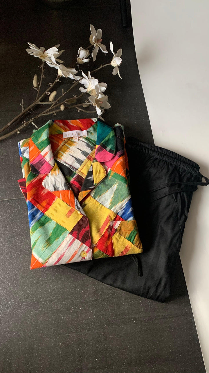 Stylish Patchwork Night Suit - SHIVKA