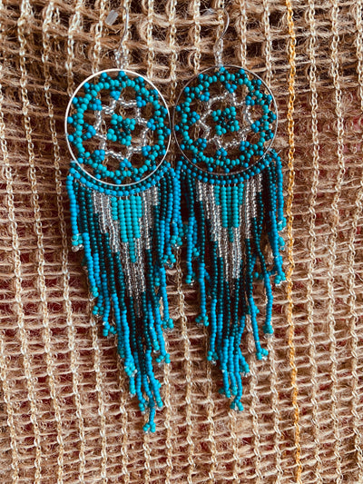 Turquoise Beads Earrings - SHIVKA