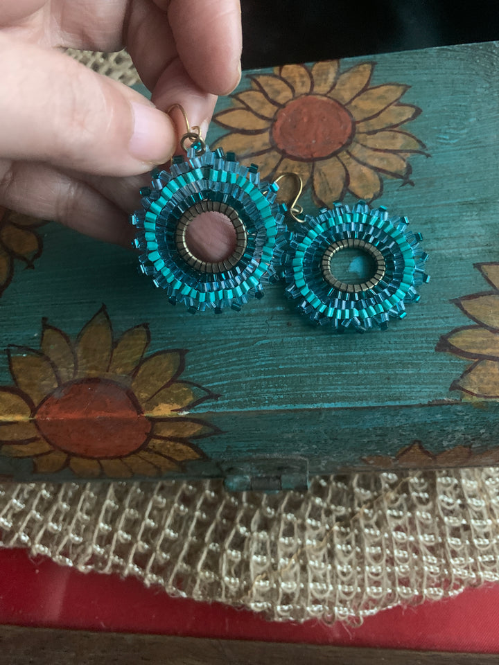 Blue Beaded Earrings