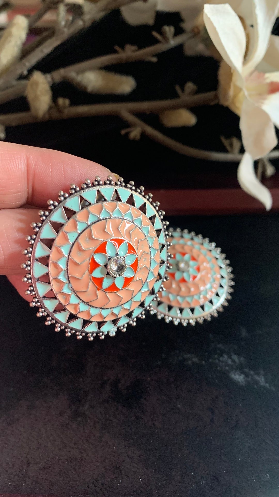 Enamelled Oversized Studs