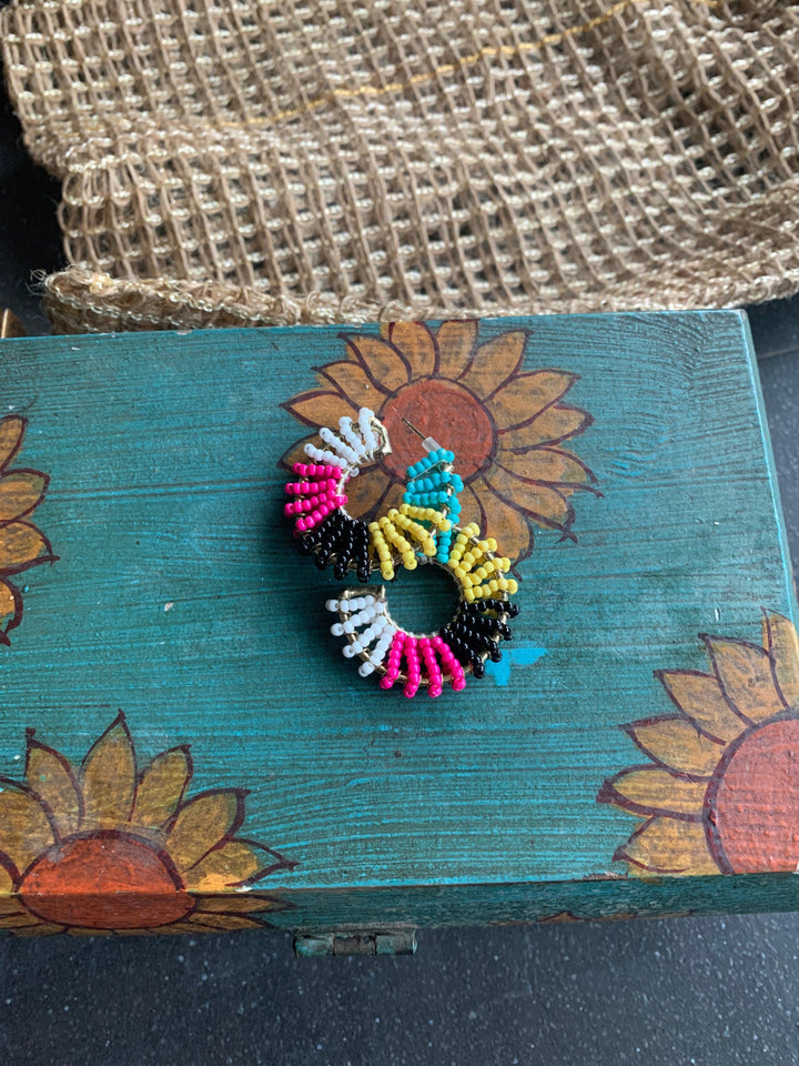 Pretty Beaded Hoops - SHIVKA