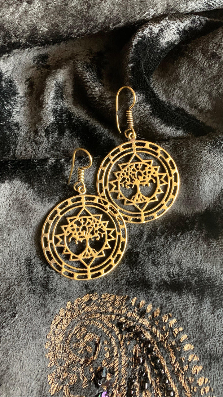 Tree Of Life Hoop Danglers - SHIVKA