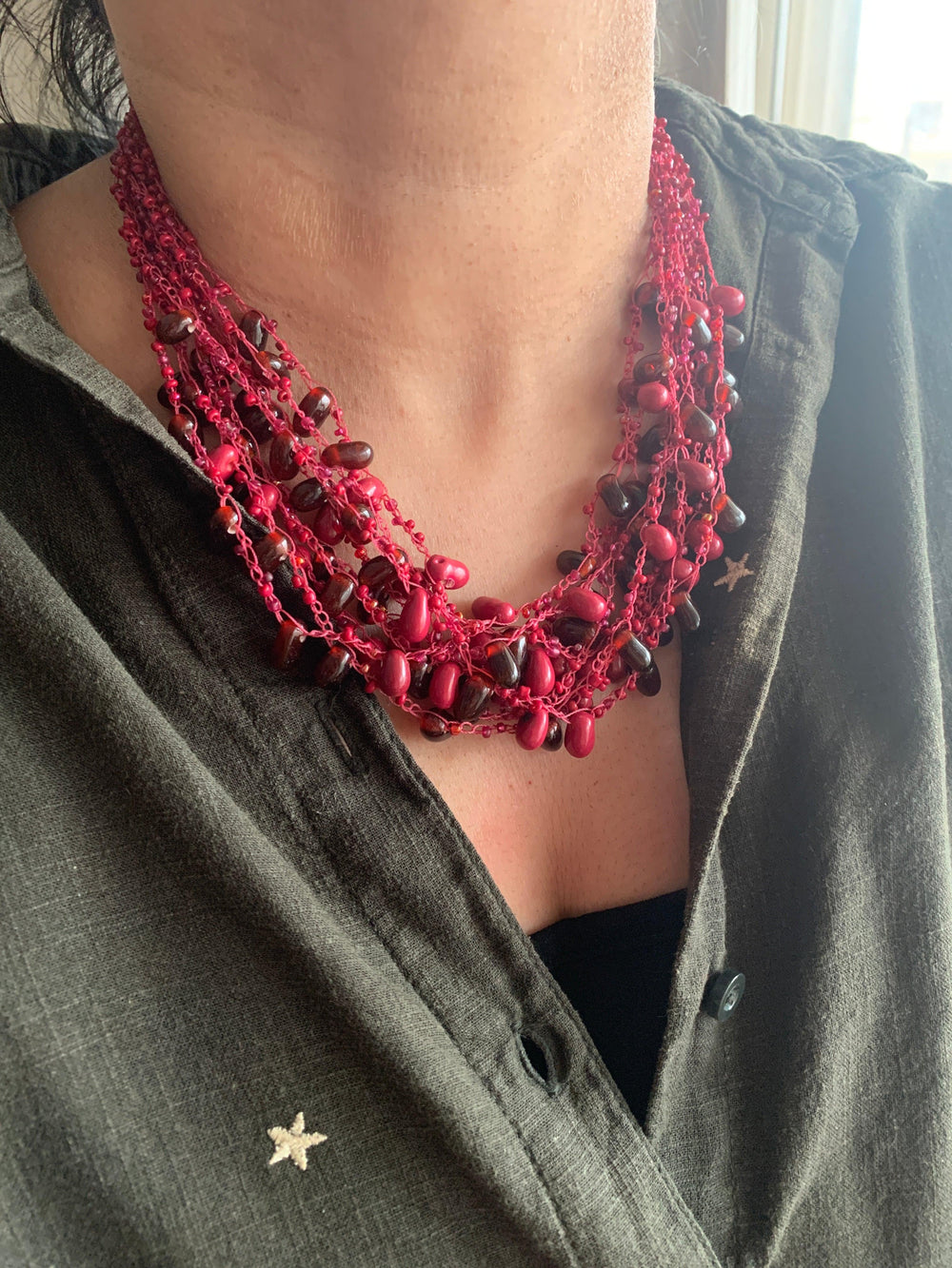 Statement Collar Beaded Necklace - SHIVKA