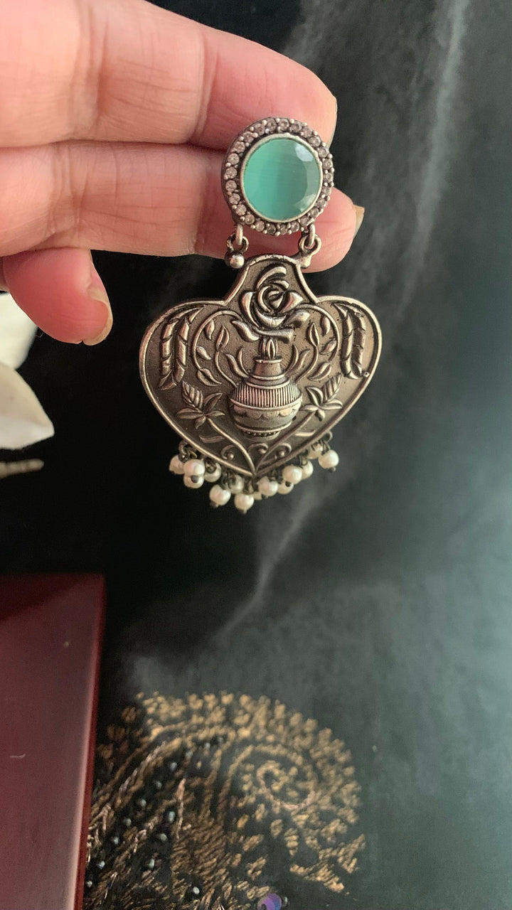 Vintage Stones and Pearls Earrings - SHIVKA