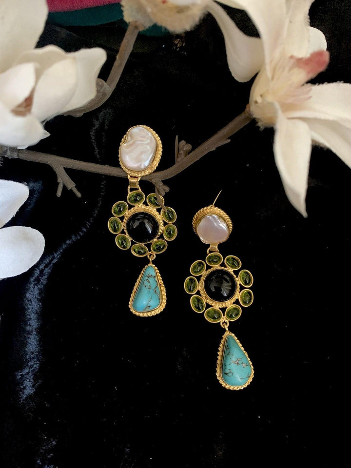 Scintillating Gemstones Earrings - SHIVKA