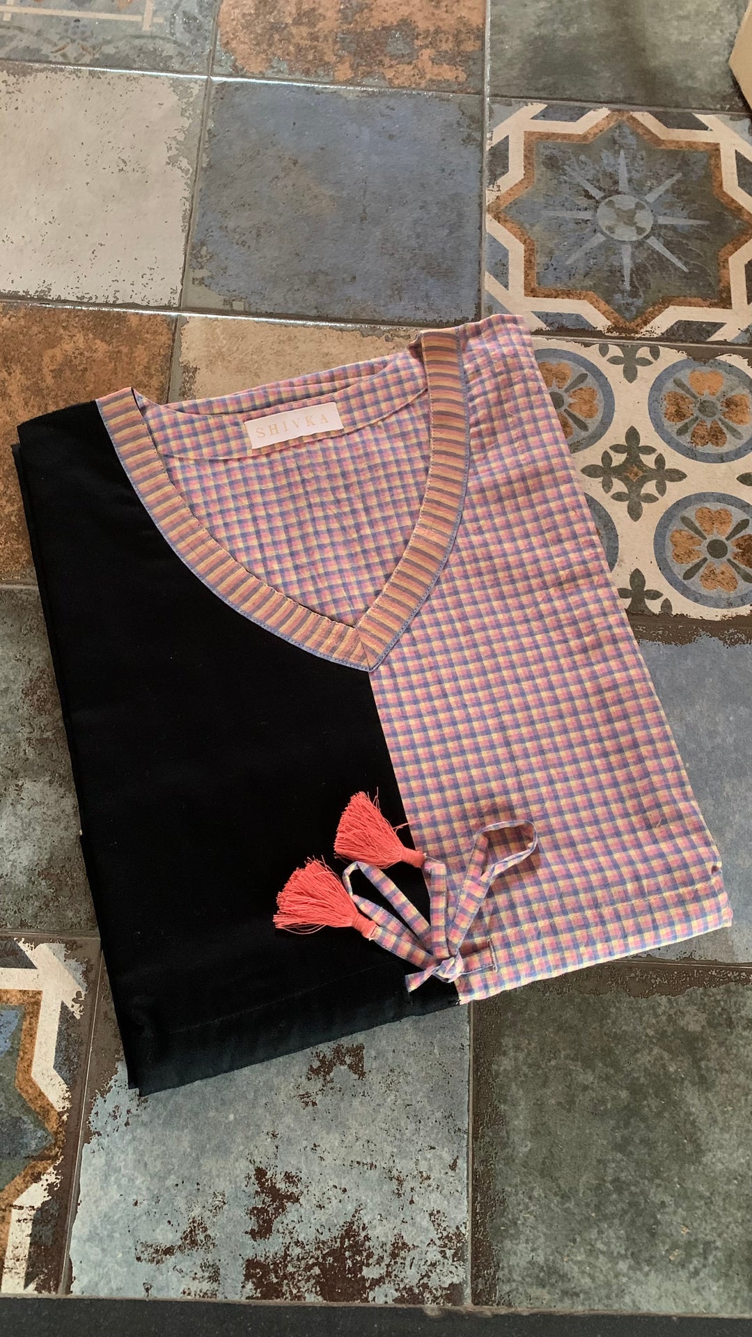 Designer Half and Half Cotton Kaftan