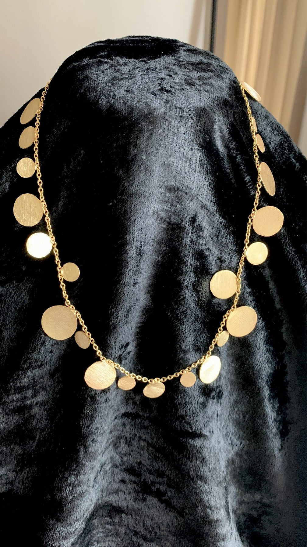 Designer Gold Disc Necklace