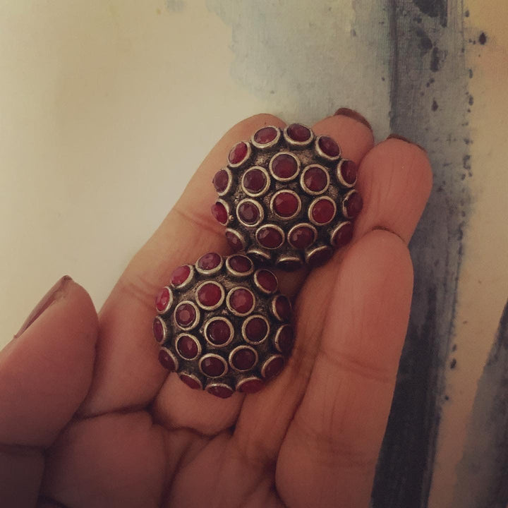Round Stone Studs - SHIVKA