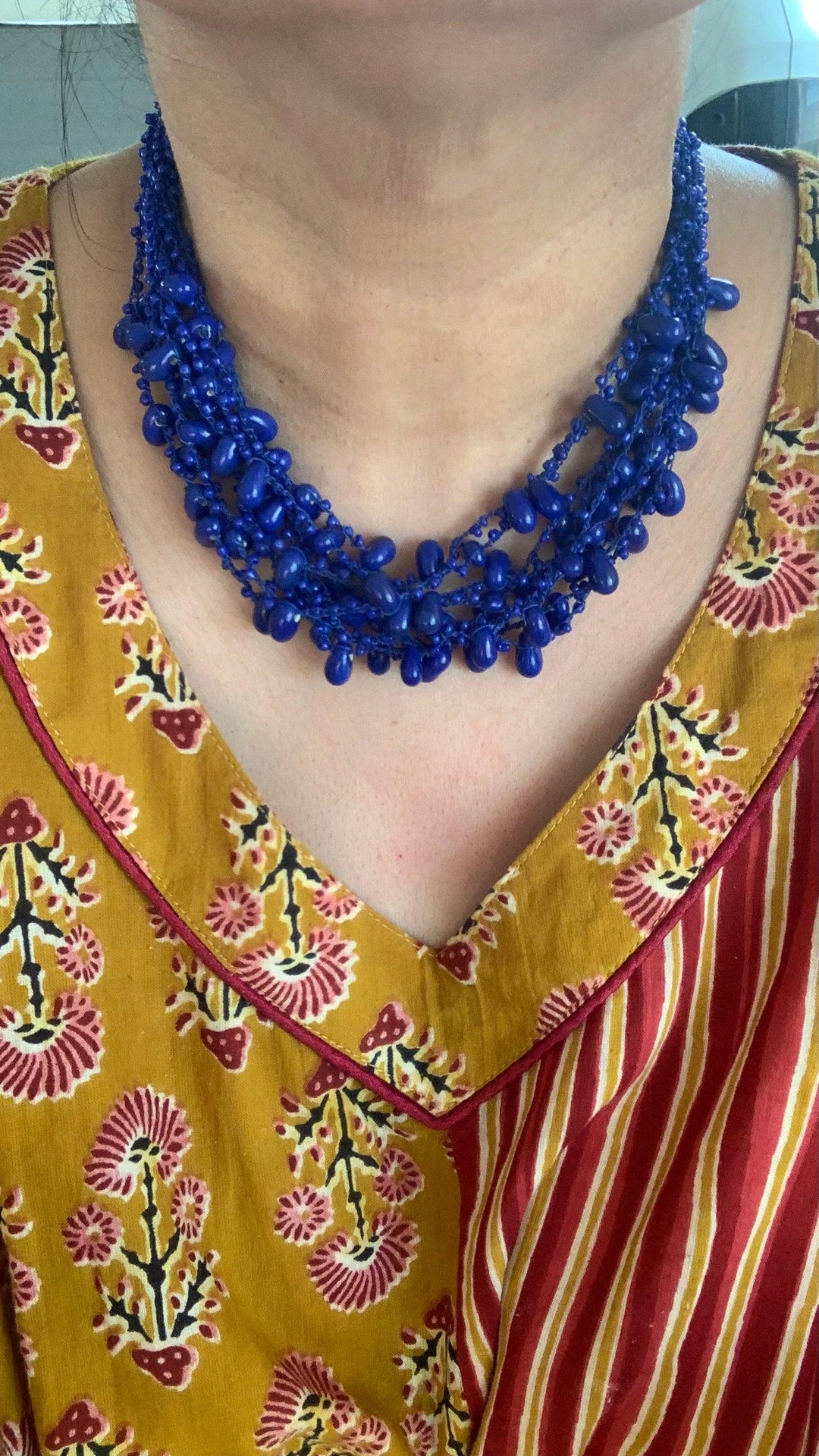Statement Collar Beaded Necklace - SHIVKA