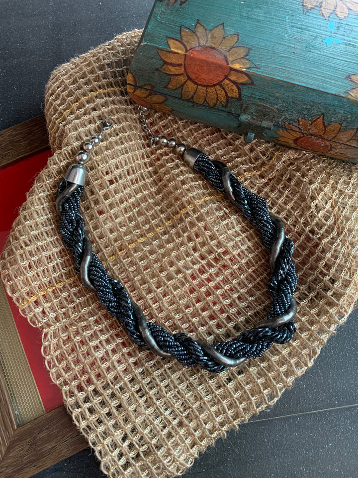 Black and Silver Grey Necklace
