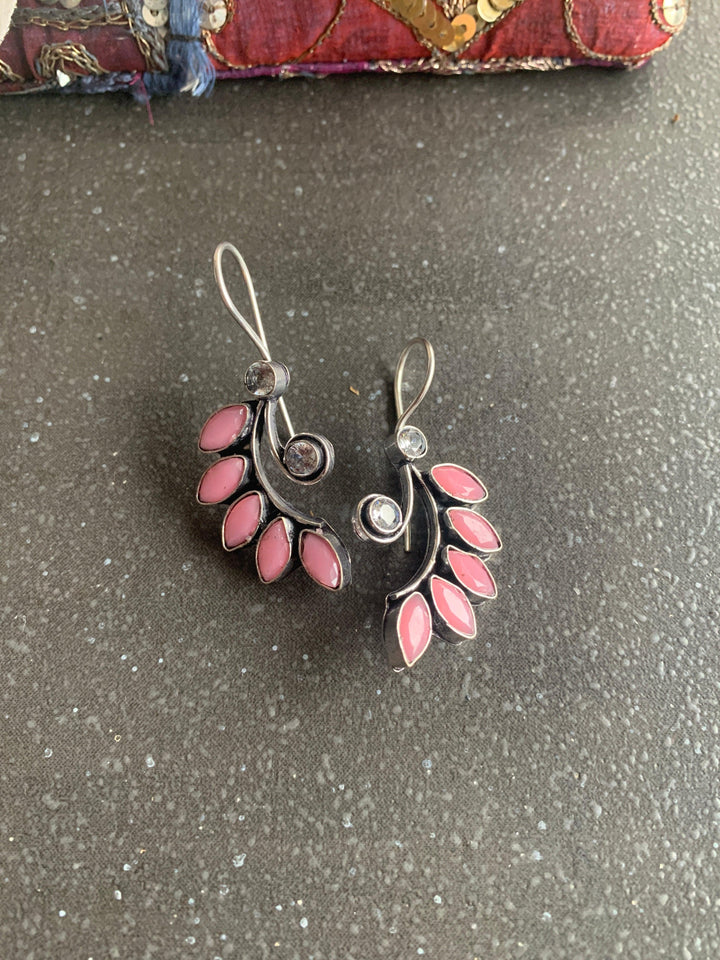 Leaf Shaped Stone Earrings - SHIVKA