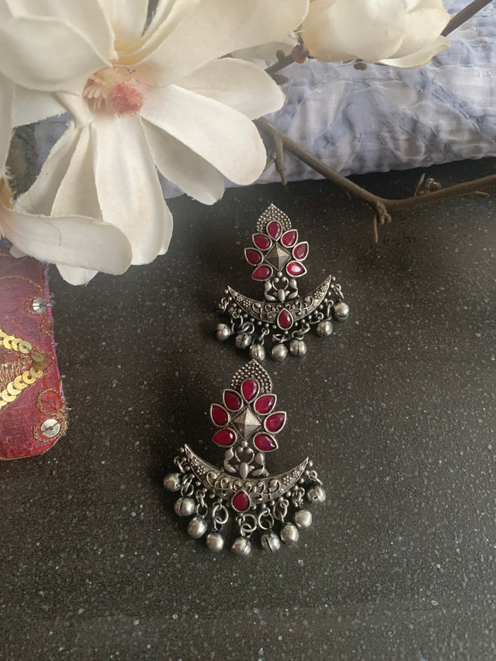 Crescent Antique Ghungroo Stud Earrings