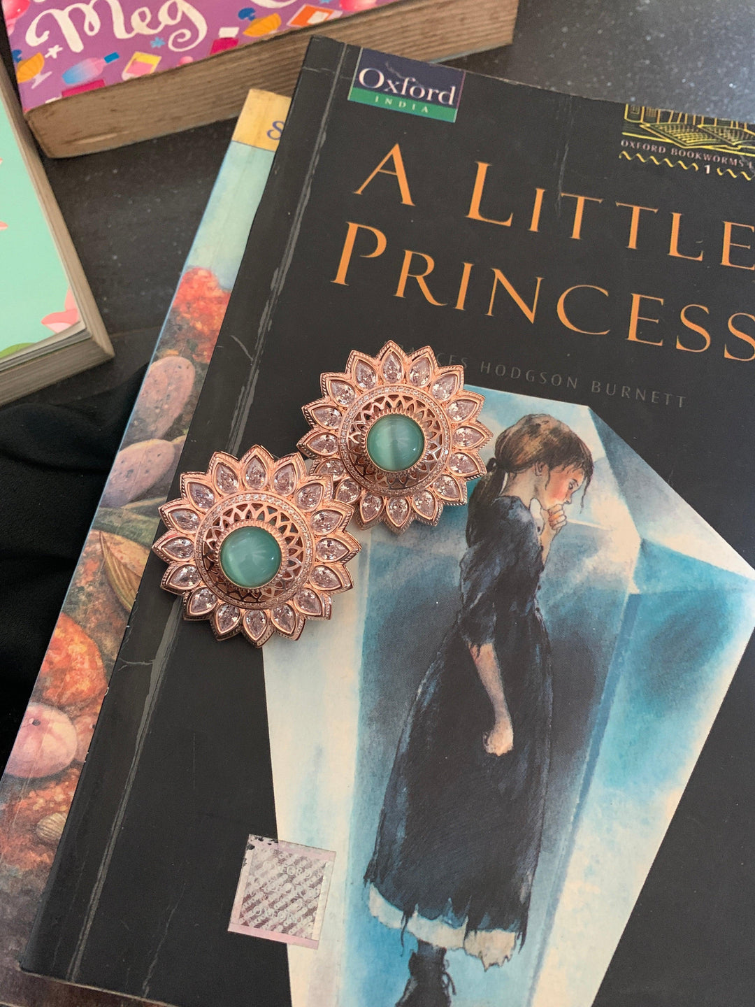 Sea Green Statement Studs - SHIVKA